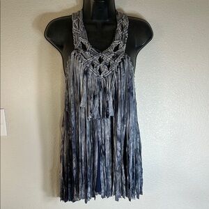 Gray Fringe Women Top